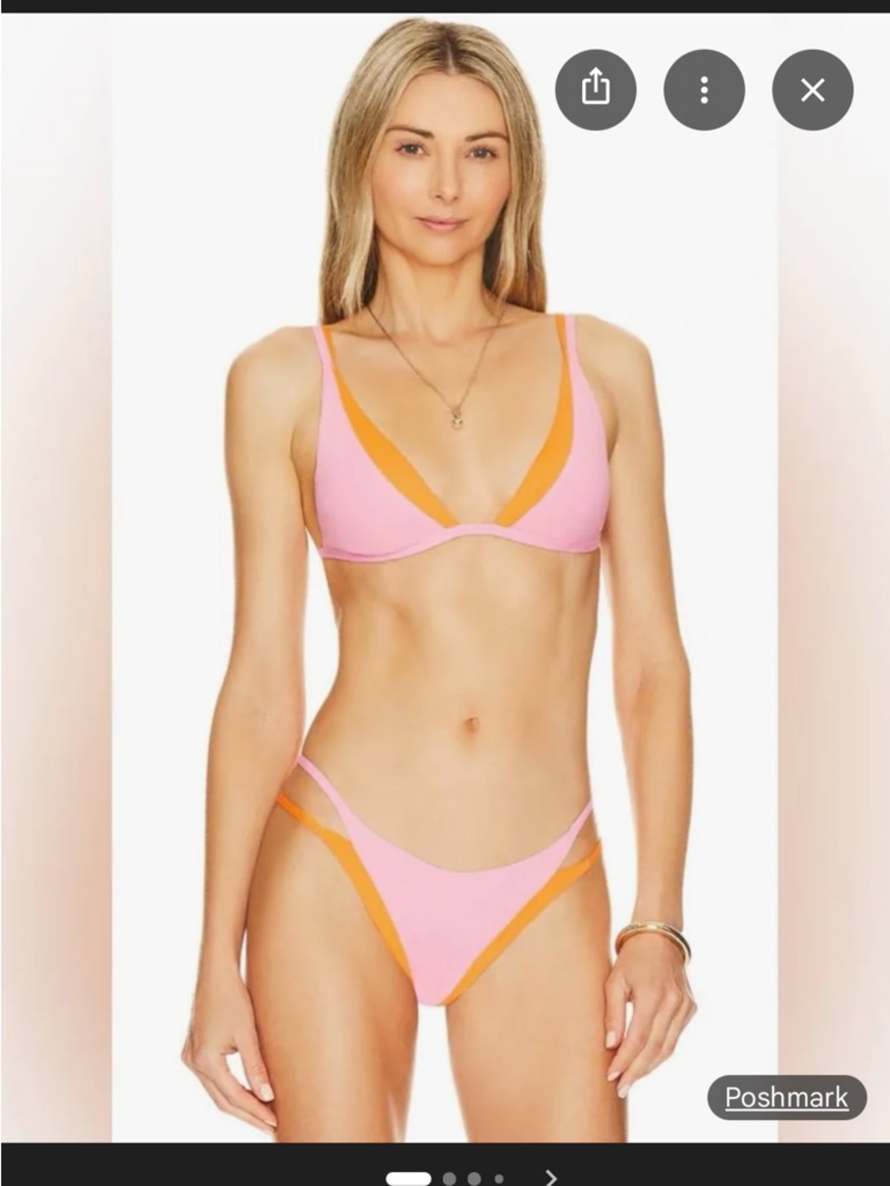 l*space Finneas Bikini in Pink with Orange Trim